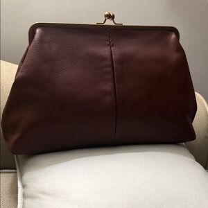 Chic Burgundy Leather Clutch